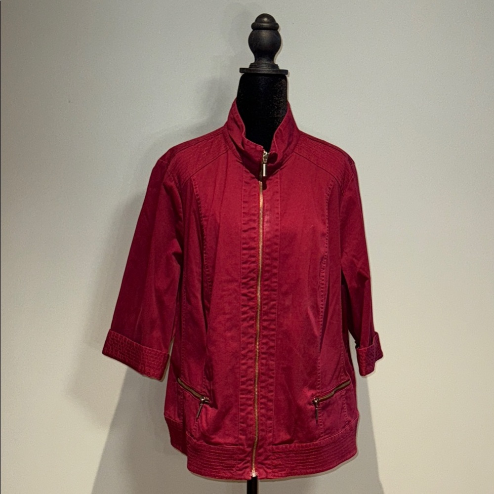 CJ Banks Rich Burgundy Women's Blazer - Picture 1 of 6